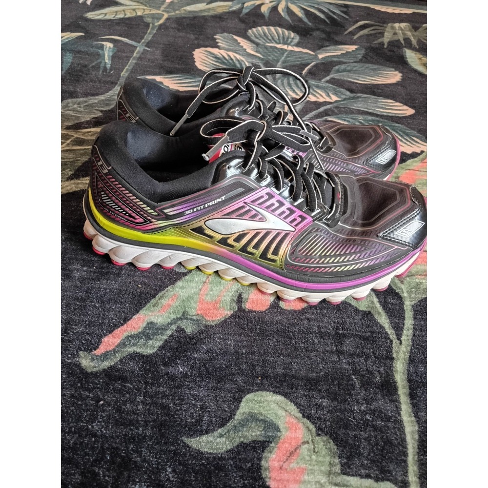 Brooks Glycerin G13 Womens Running Shoes Size 9.5 US Black Purple Volt